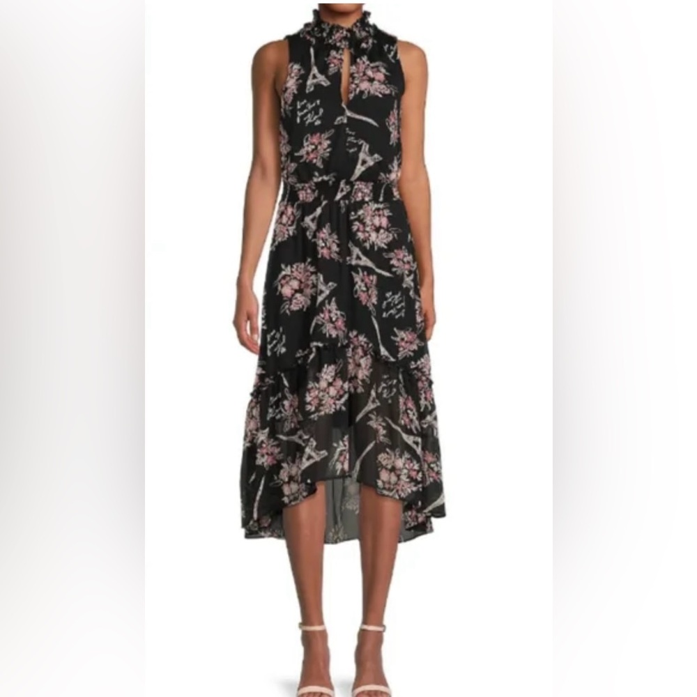 Karl Lagerfeld dress Paris Eiffel Tower France French pink flower ruffle